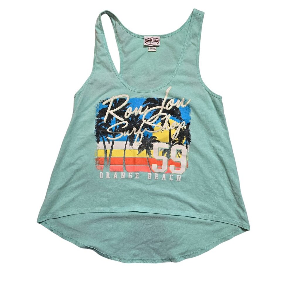 Ron Jon Vintage Soft Teal Racerback Tank‎ Size M Good Condition